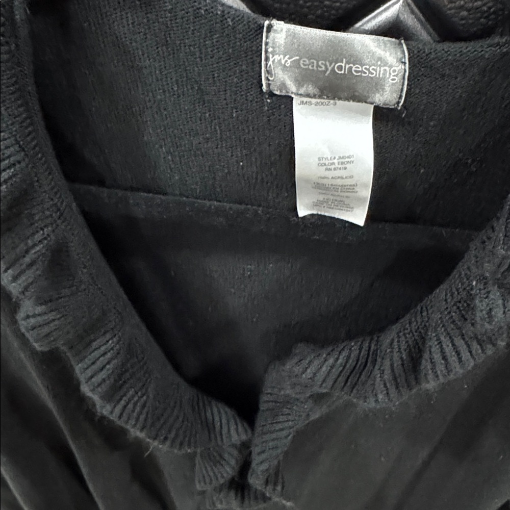 Black Ruffled Cardigan - Picture 2 of 4